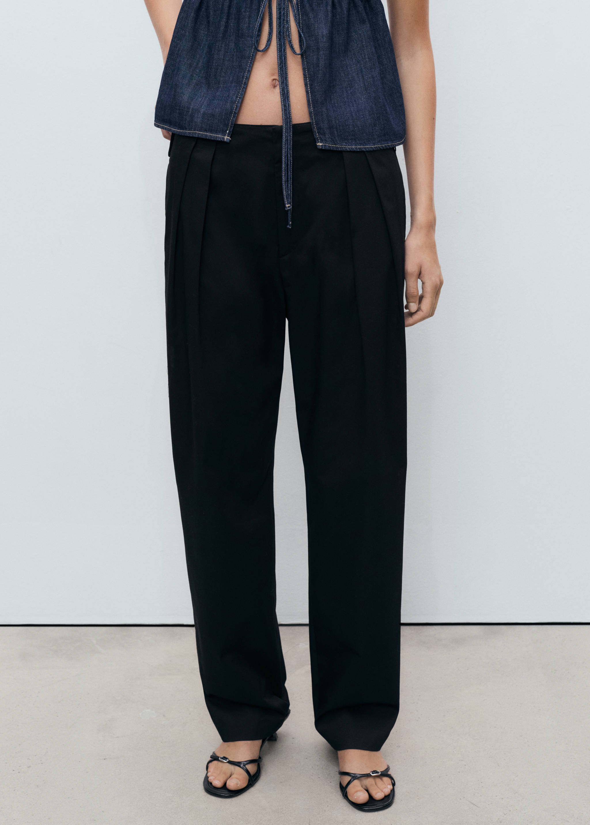 Buttons cotton pants - Medium plane