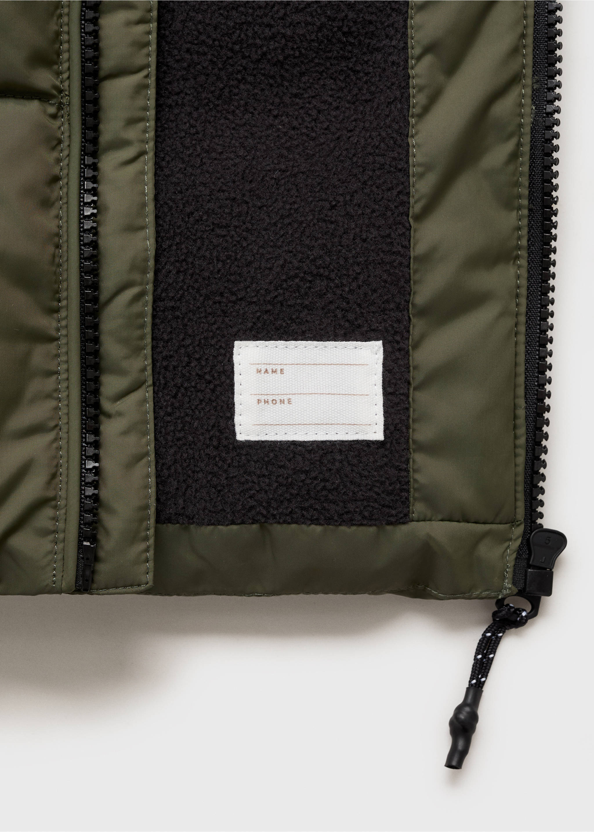 Long coat with padded lining - Details of the article 0, Khaki. Ref: 17083790-00.