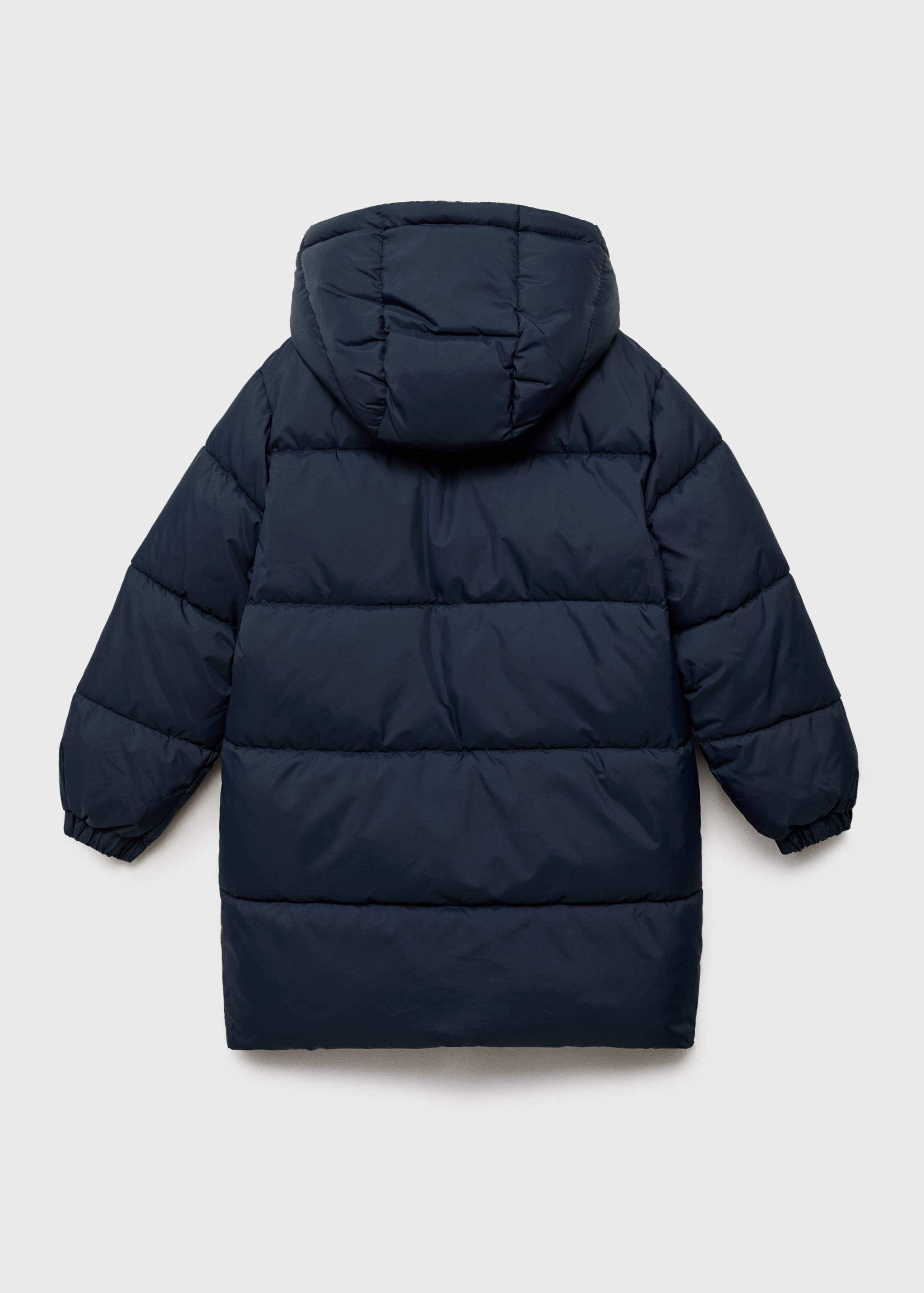 Langer Mantel mit gestepptem Futter - Rückseite des Artikels