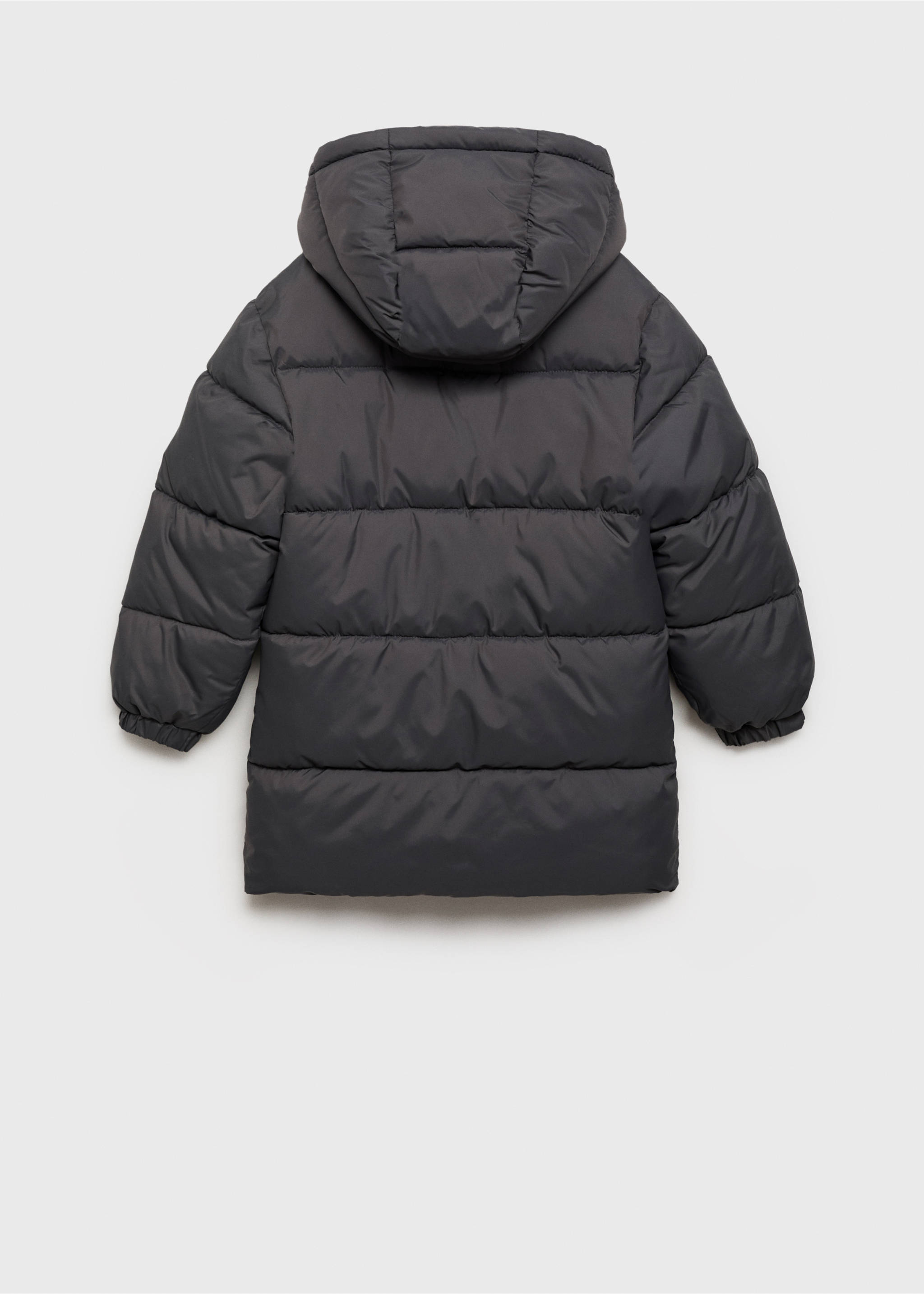 Long coat with padded lining - Reverse of the article, Charcoal. Ref: 17083790-00.