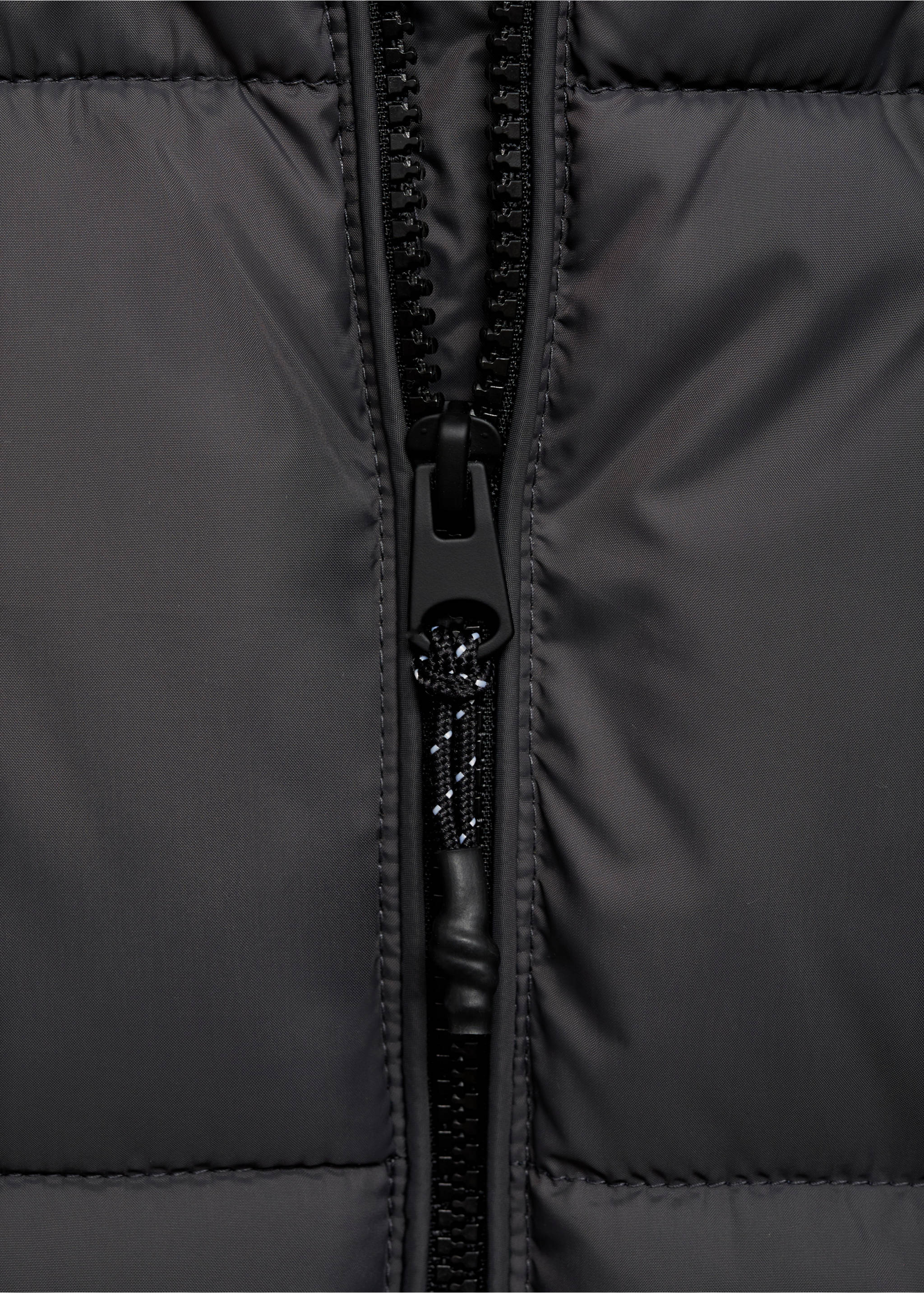 Long coat with padded lining - Details of the article 0, Charcoal. Ref: 17083790-00.