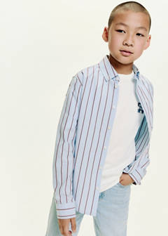Striped cotton shirt — Sky Blue 1
