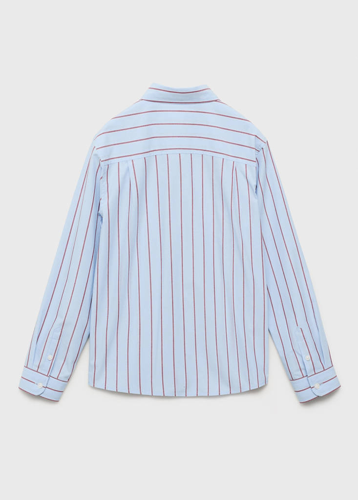 Striped cotton shirt — Sky Blue