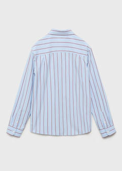 Striped cotton shirt — Sky Blue 5