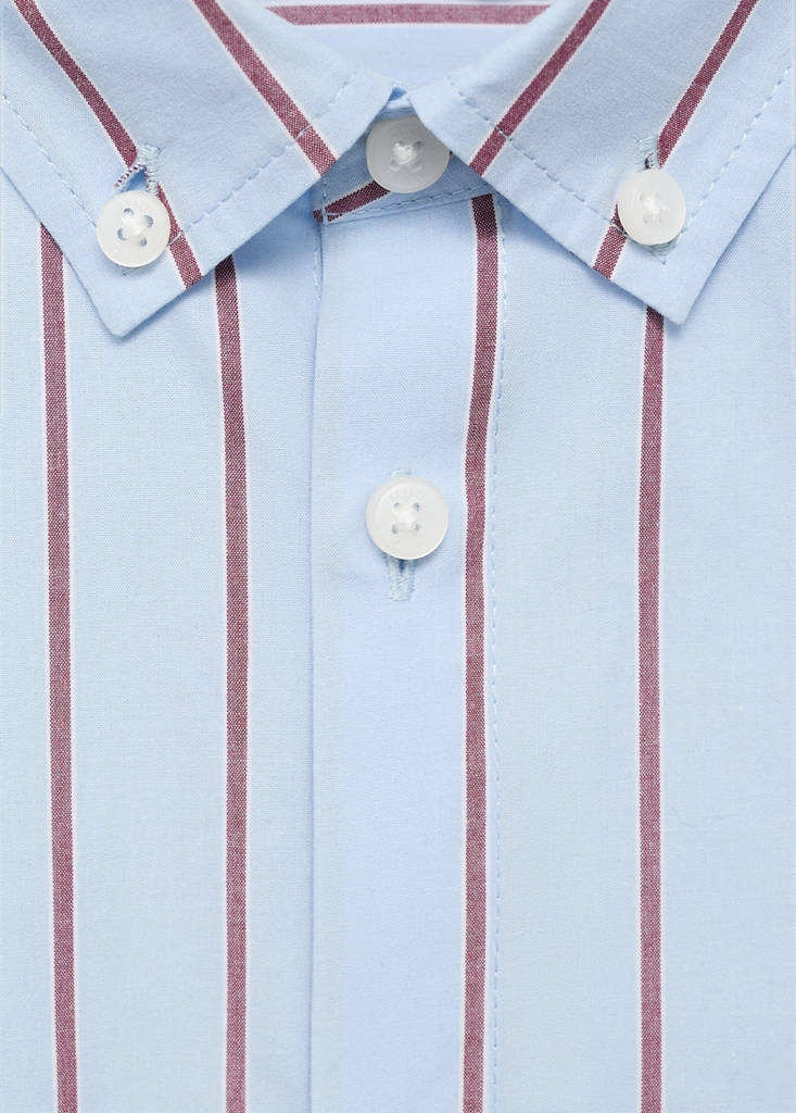 Striped cotton shirt — Sky Blue