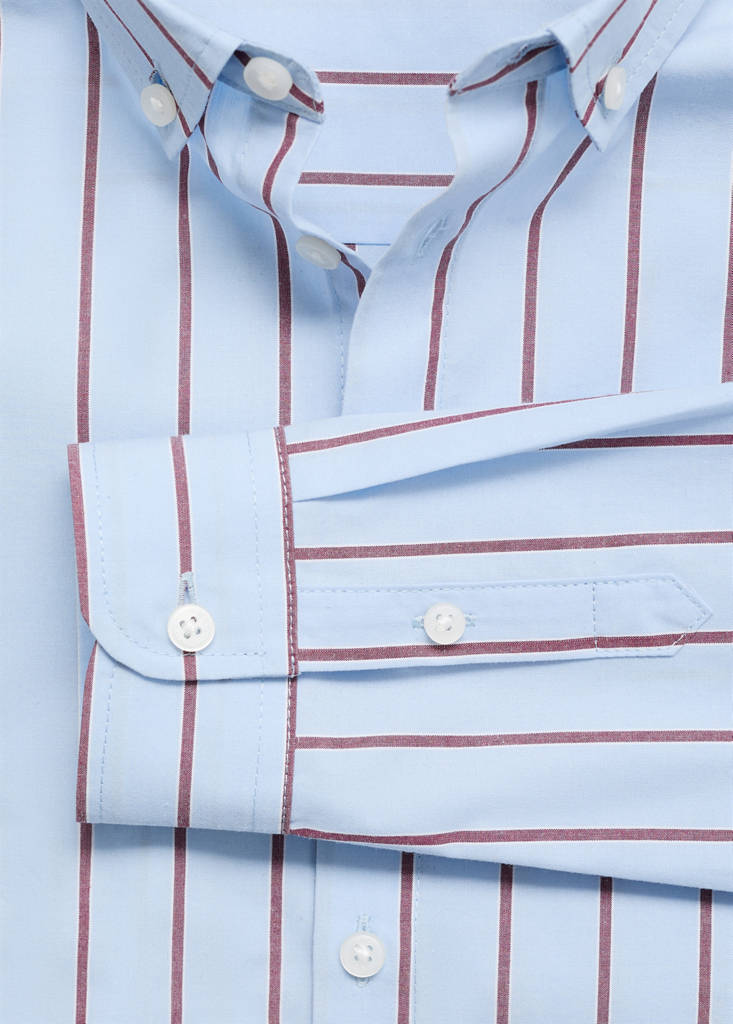 Striped cotton shirt — Sky Blue