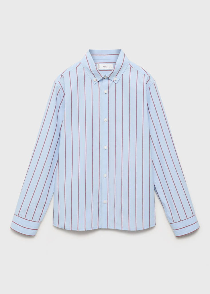 Striped cotton shirt — Sky Blue
