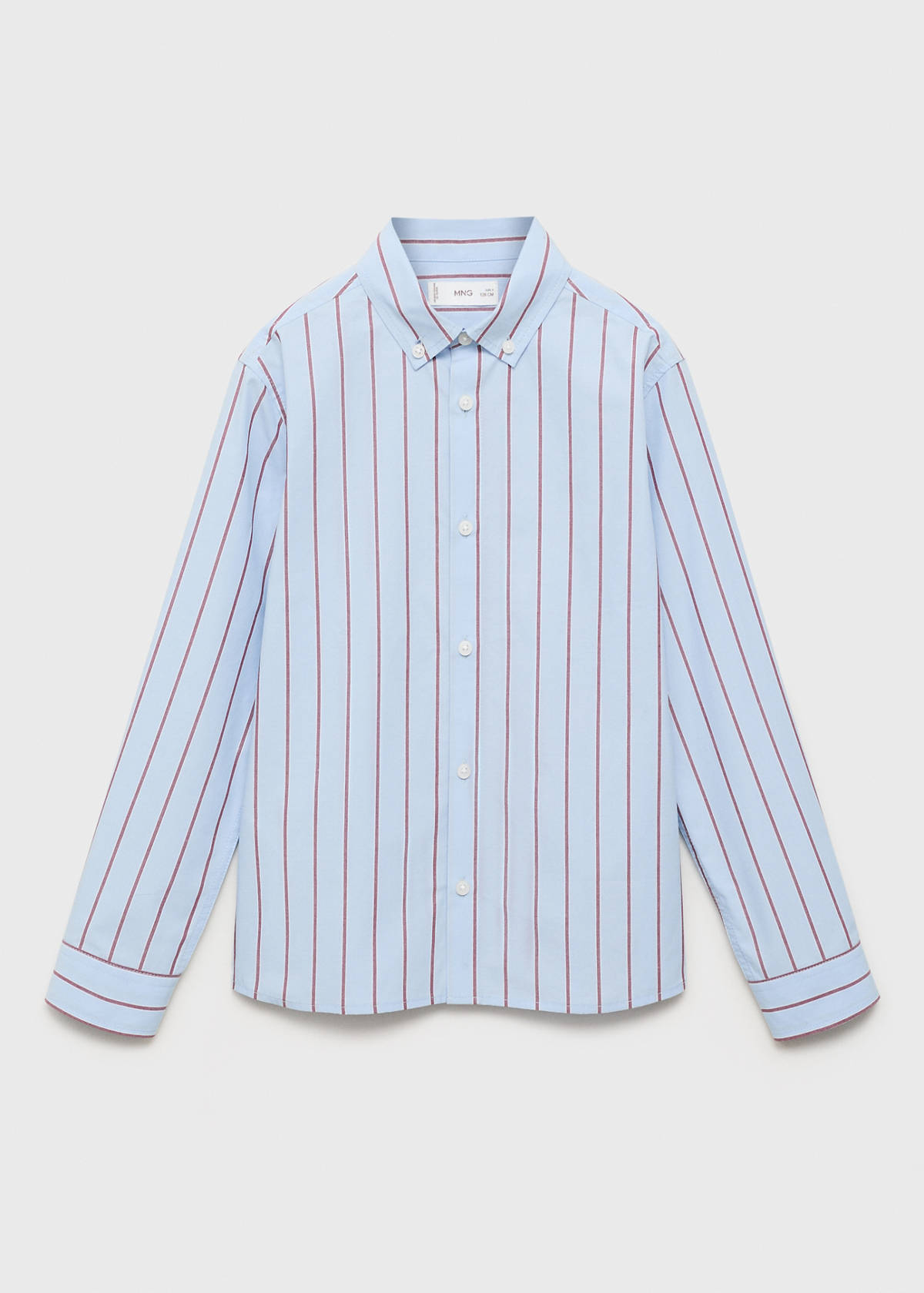Striped cotton shirt — Sky Blue