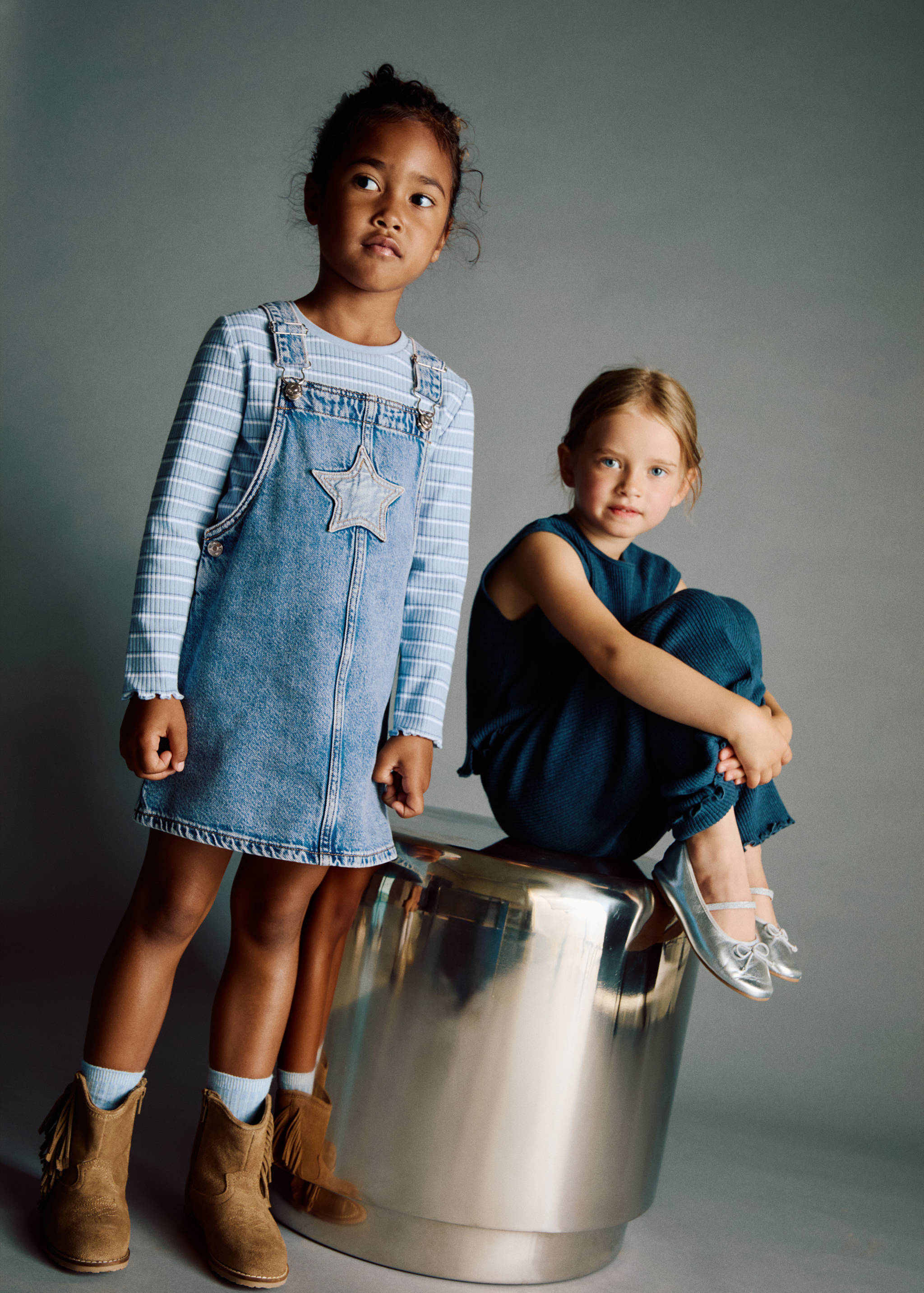 Denim pinafore with stars - General plane