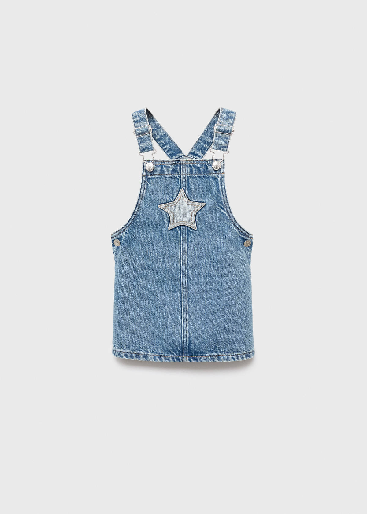 Denim pinafore with stars — Medium Blue