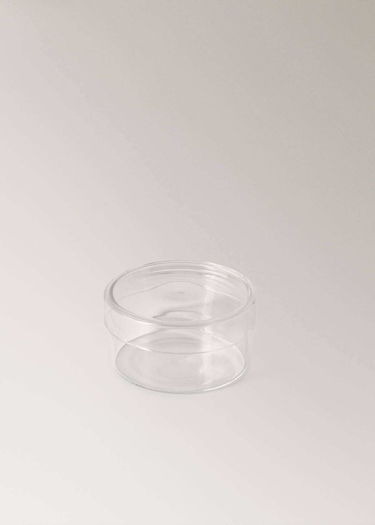 Medium borosilicate bathroom jar with lid — Ice Grey