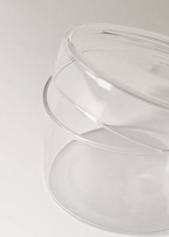 Medium borosilicate bathroom jar with lid — Ice Grey 3