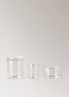 Medium borosilicate bathroom jar with lid — Ice Grey 4