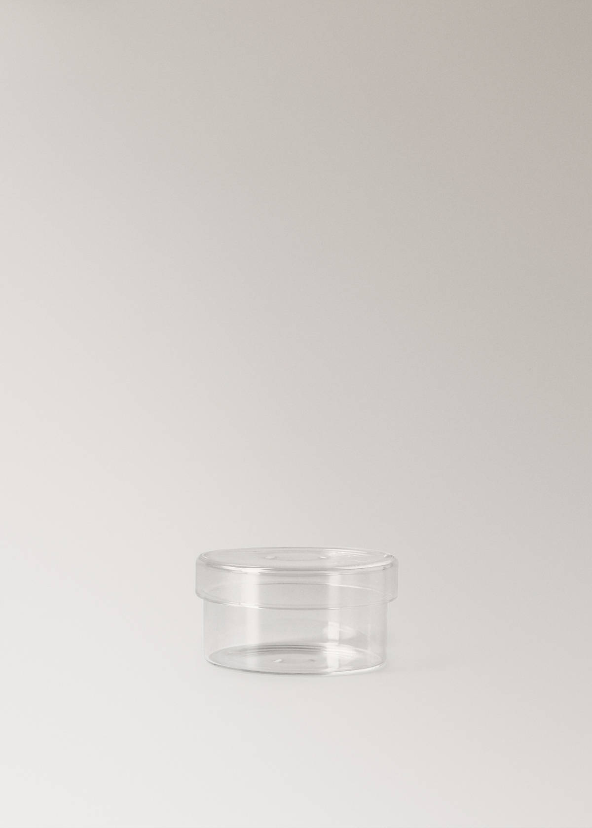 Medium borosilicate bathroom jar with lid — Ice Grey