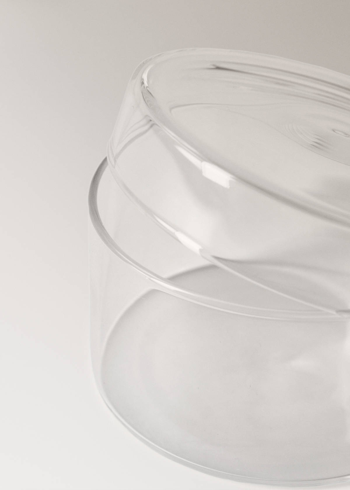 Medium borosilicate bathroom jar with lid — Ice Grey