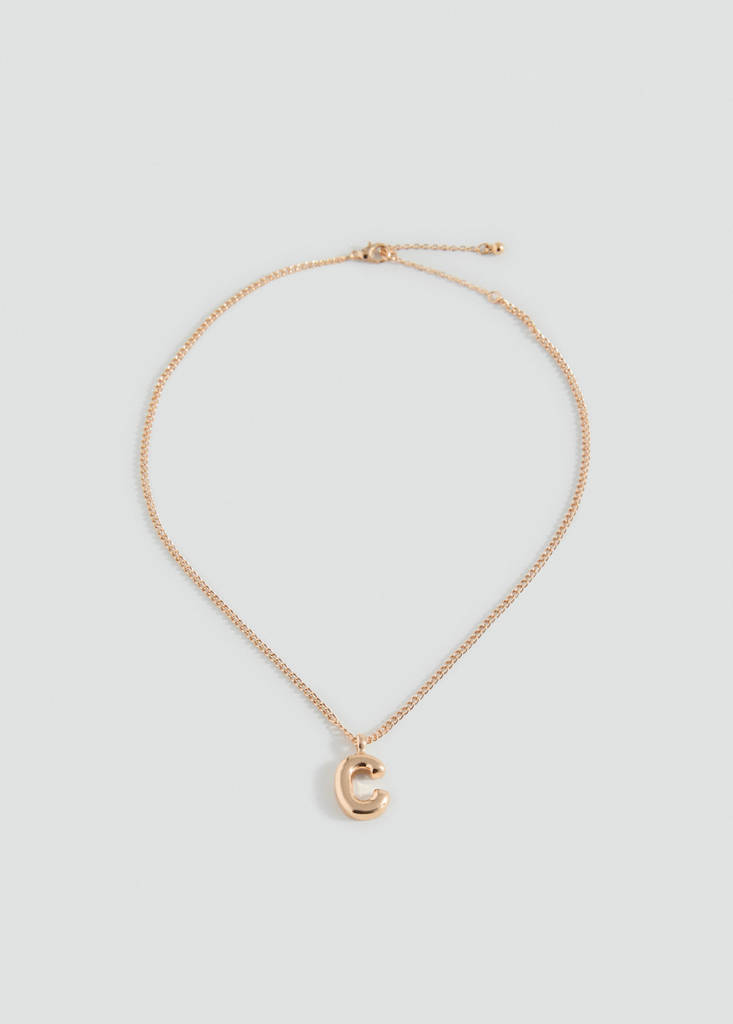 Letter Pendant Necklace — Gold