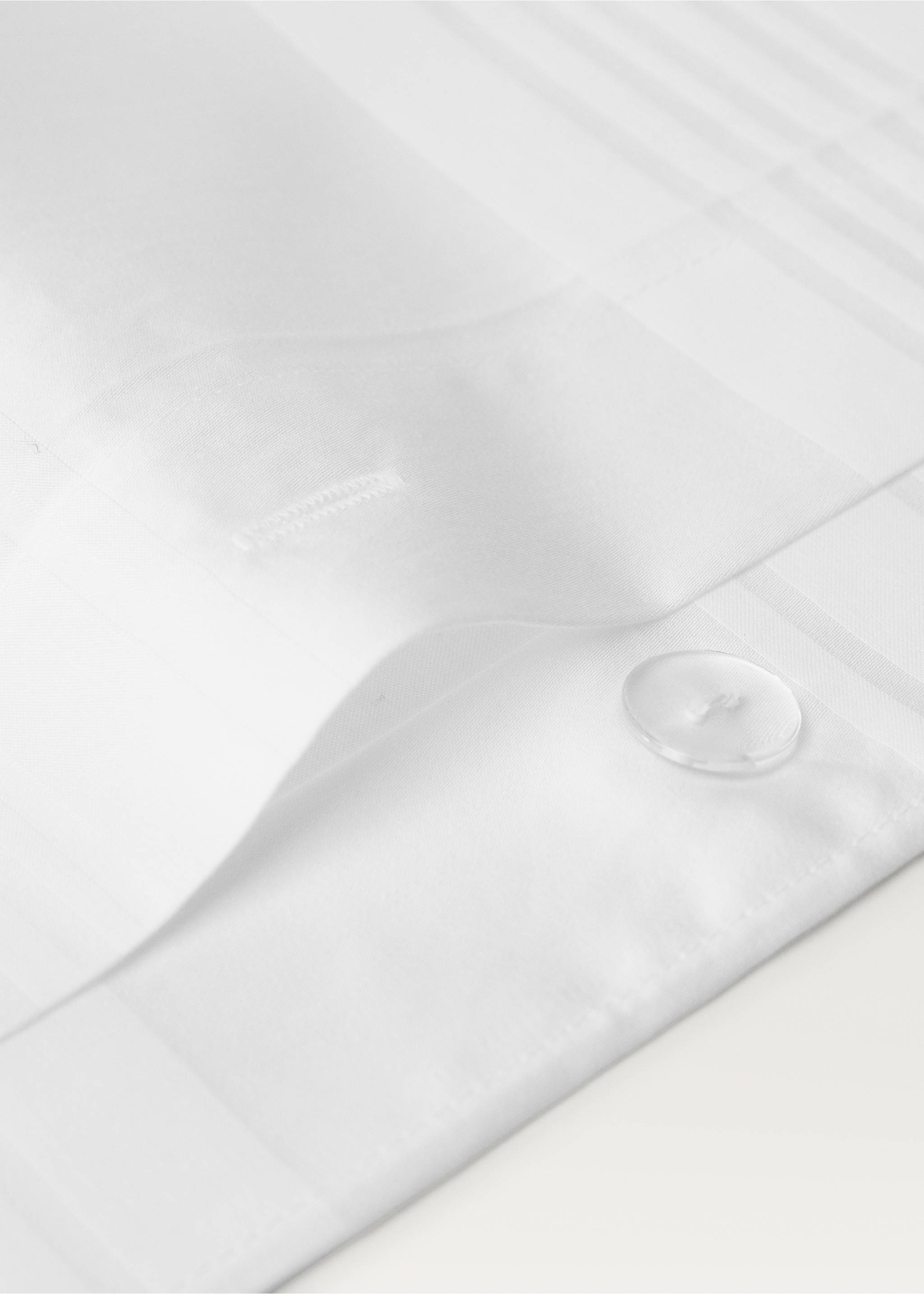 Sateen cotton 300 thread count striped duvet cover Superking bed - Details of the article 1, White. Ref: 17083806-00.