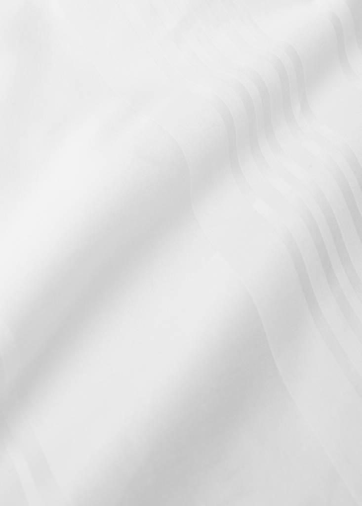 Sateen cotton 300 thread count striped duvet cover Superking bed — White