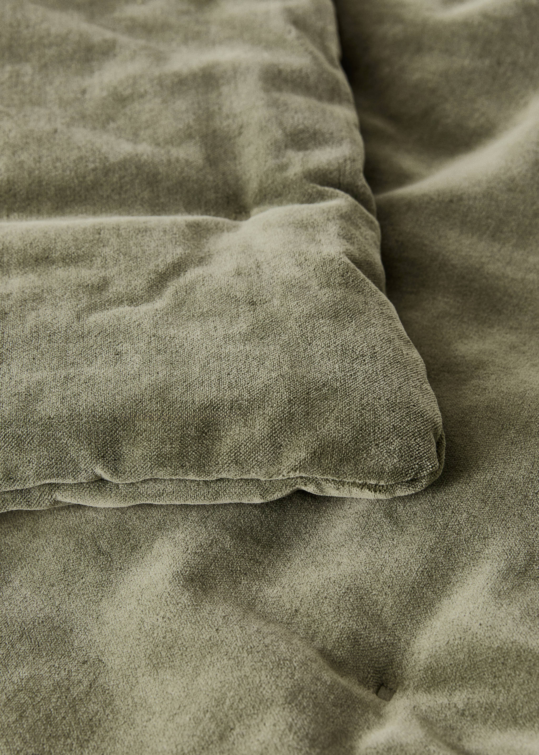 Cotton velvet bedspread for end of bed 85x200 cm - Details of the article 1