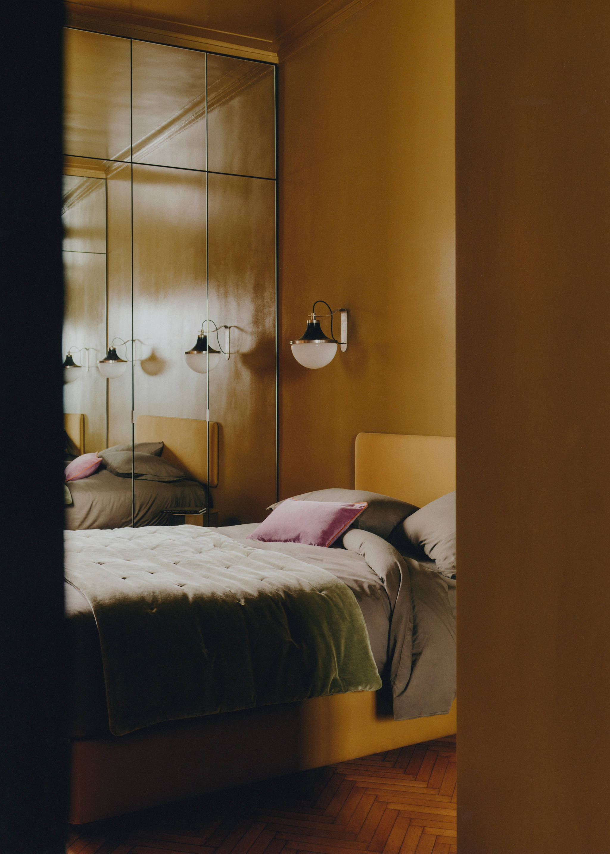 Cotton velvet bedspread for end of bed 85x200 cm - Details of the article 6