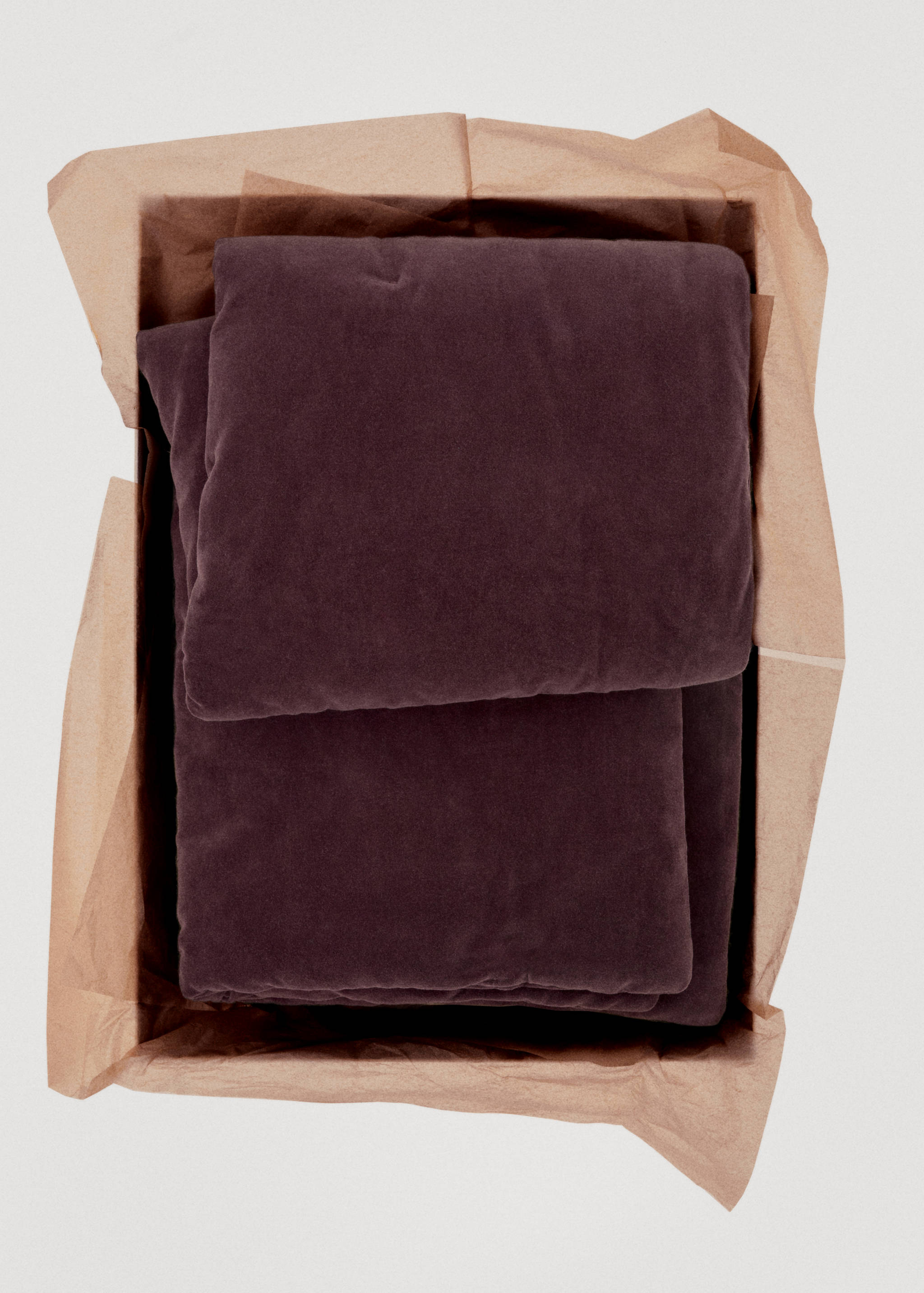 Cotton velvet bedspread for end of bed 85x200 cm - Details of the article 7
