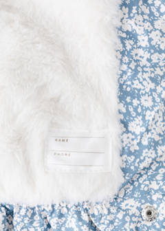 Fur-effect floral-print anorak — Sky Blue 4