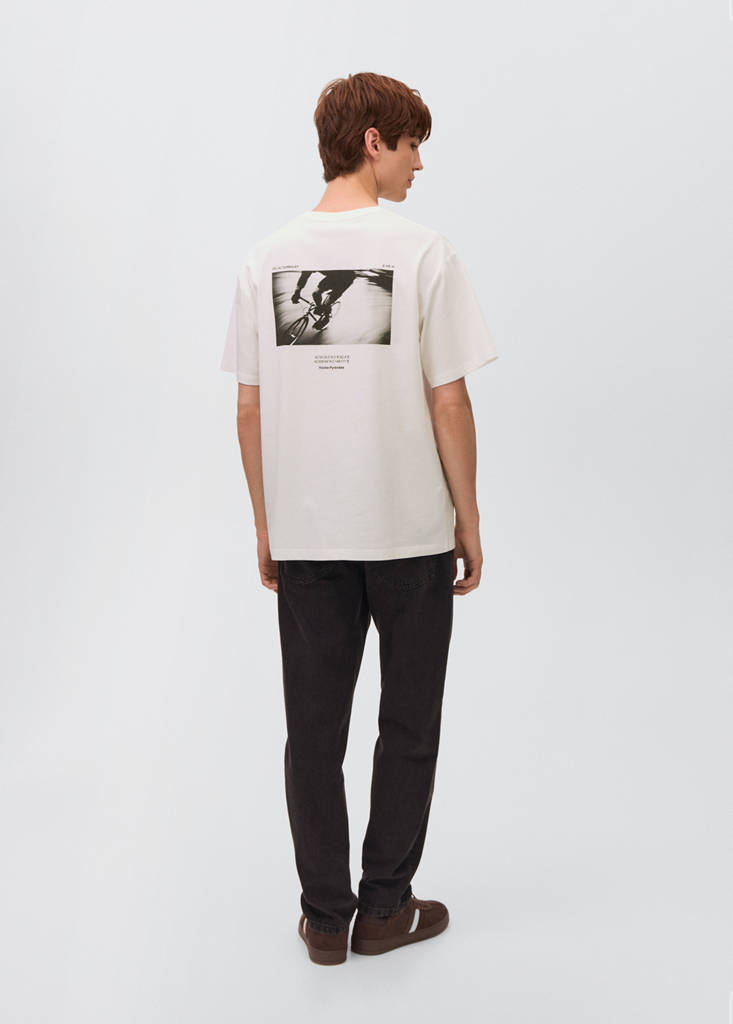 Printed cotton-blend t-shirt — Off White