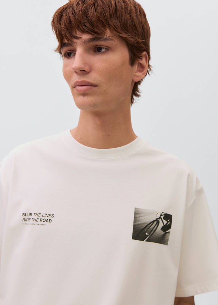 Printed cotton-blend t-shirt — Off White
