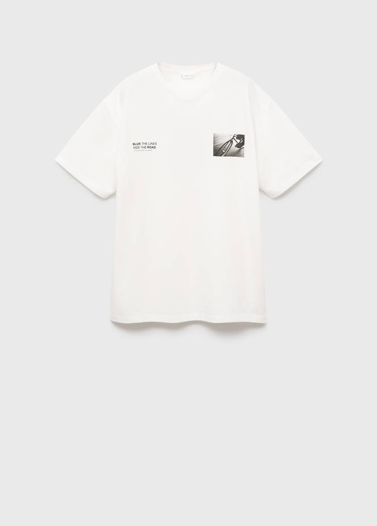 Printed cotton-blend t-shirt — Off White