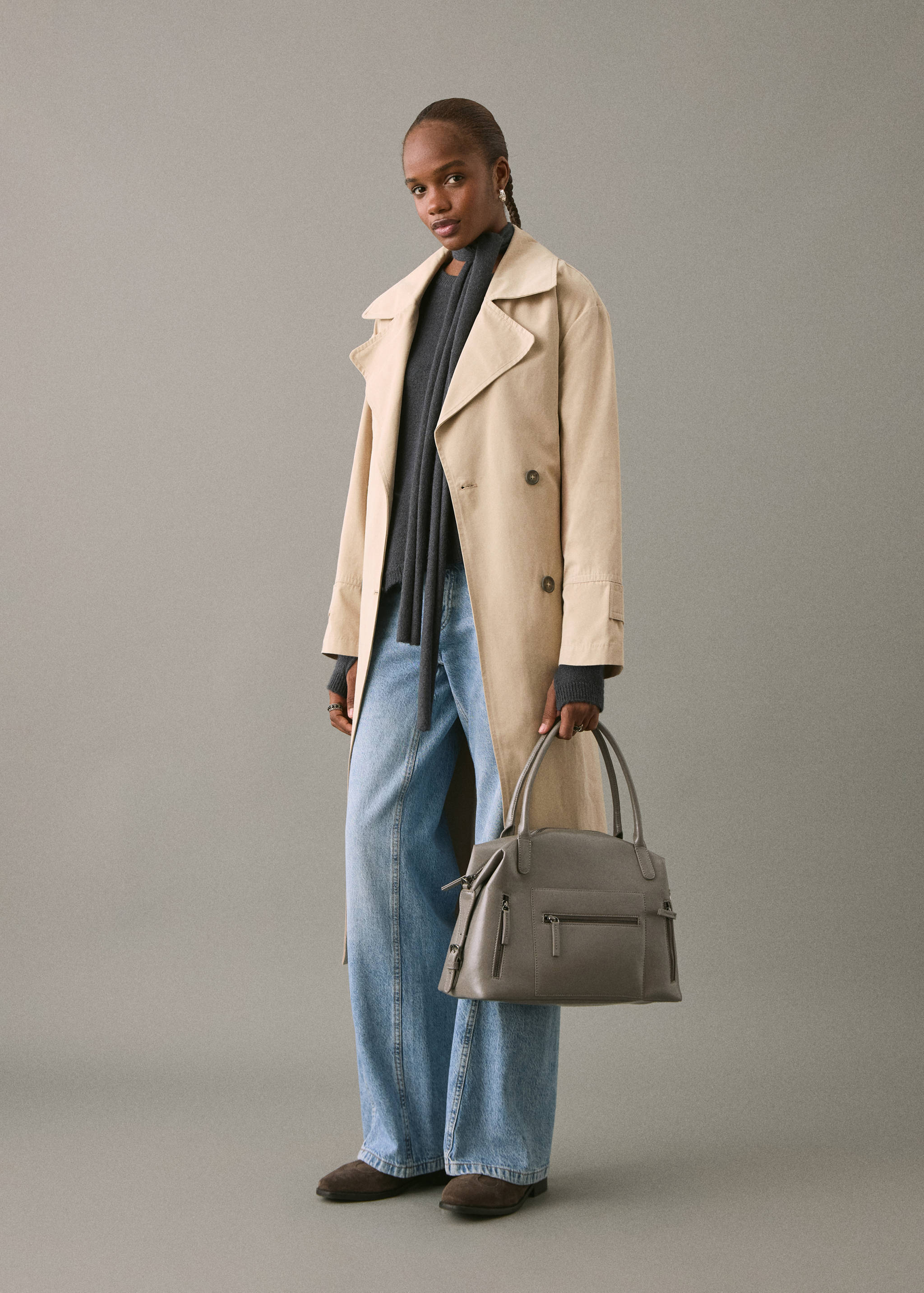 Classic trench coat with belt - General plane
