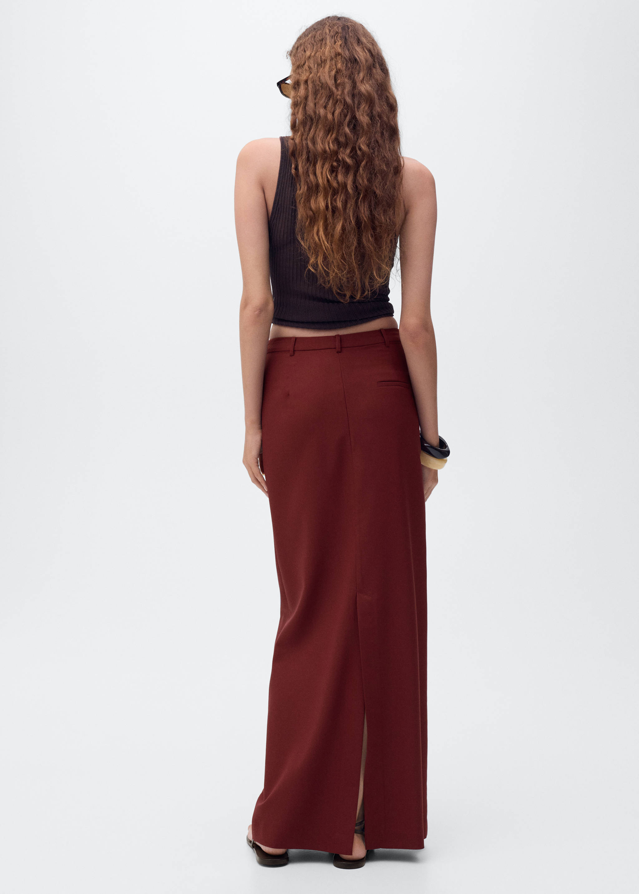 Langt blyantskjørt med splitt - Baksiden av artikkelen