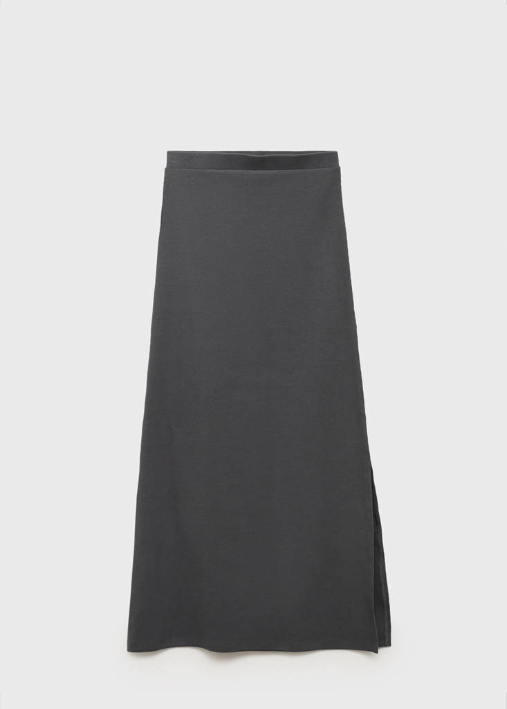 Slit long skirt — Charcoal