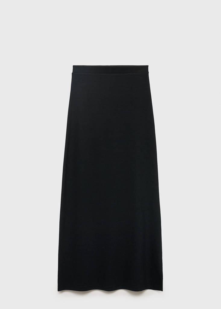 Slit long skirt — Black