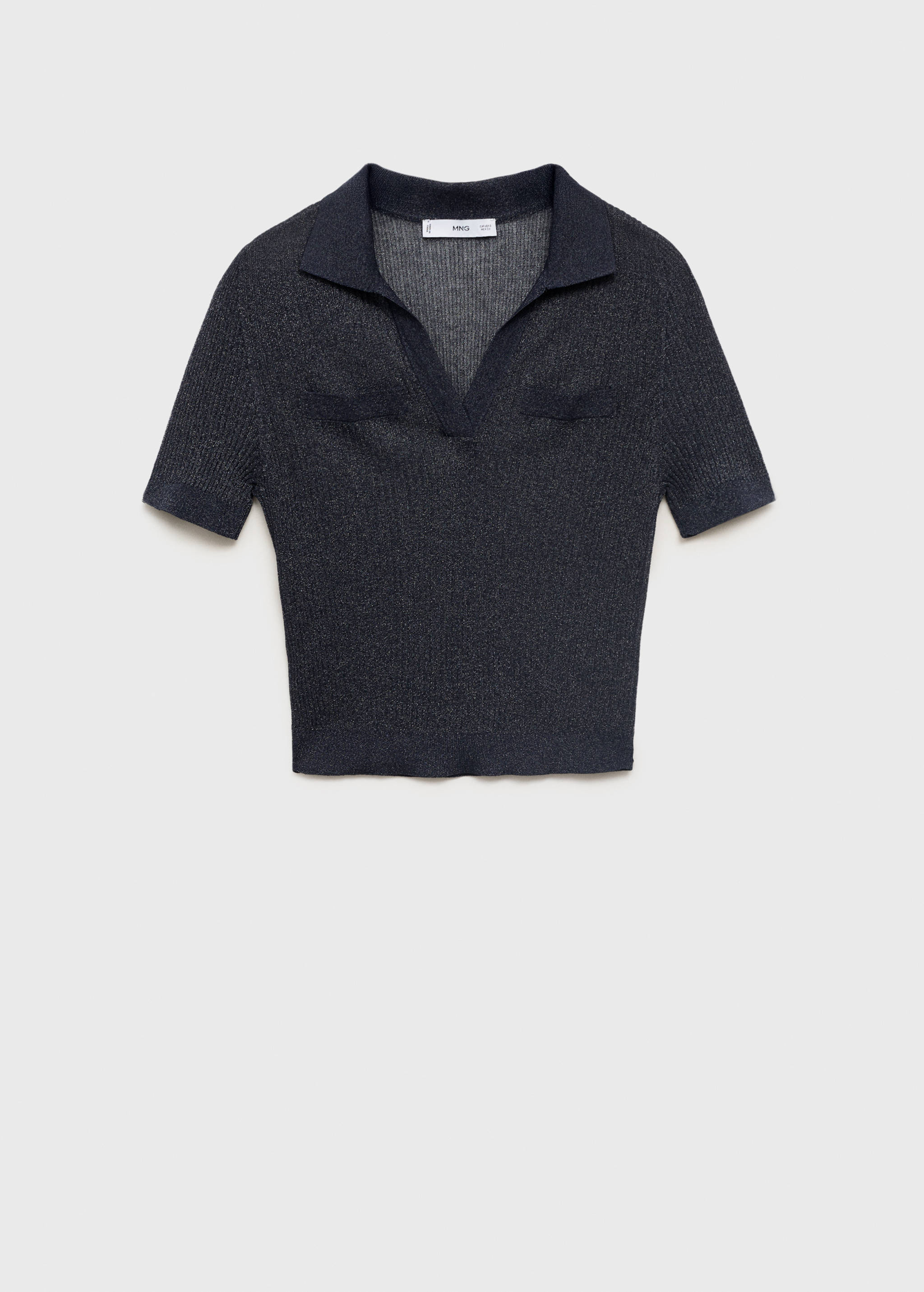 Lurex knitted V-neck sweater - Article without model