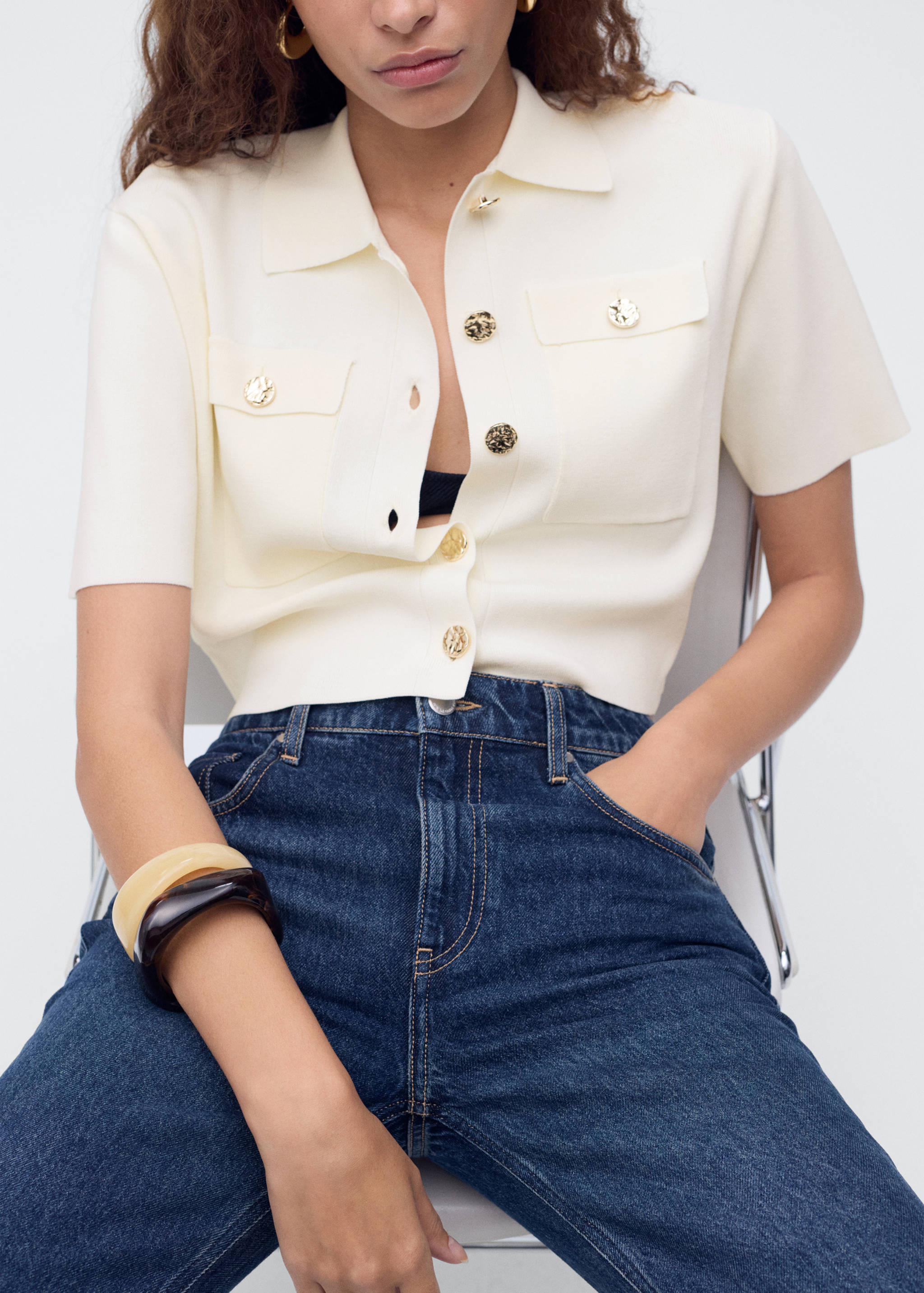 Short-sleeved knitted jacket - Details of the article 2