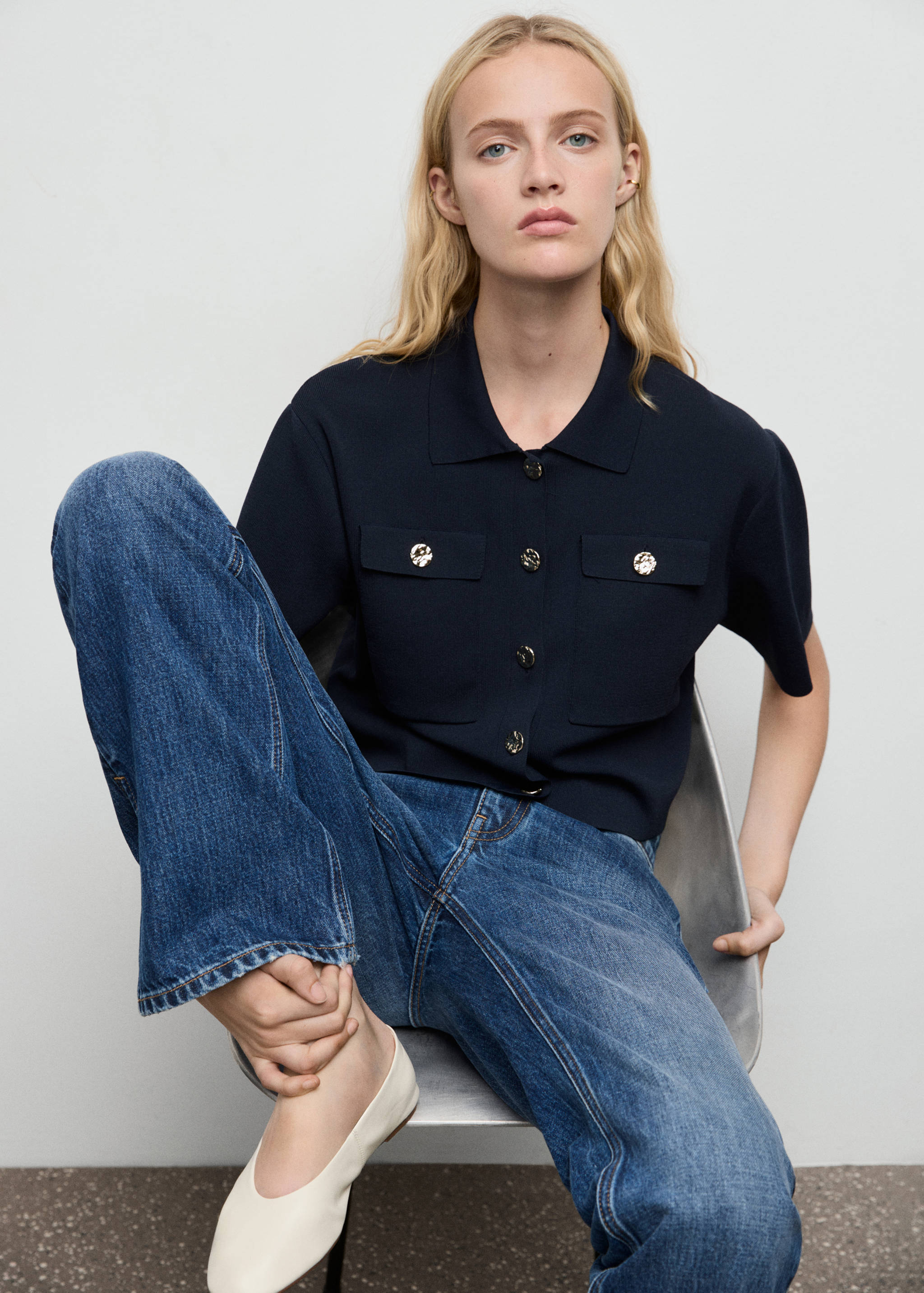 Short-sleeved knitted jacket - Details of the article 2