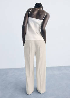Straight mid-rise trousers — Ecru 3