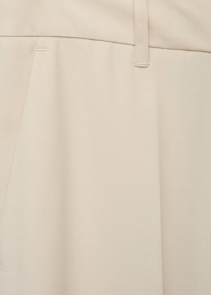 Straight mid-rise trousers — Ecru