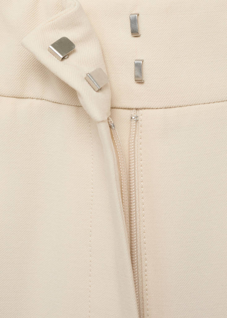 Straight mid-rise trousers — Ecru