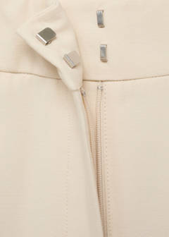 Straight mid-rise trousers — Ecru 11