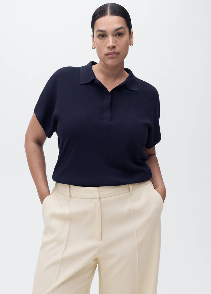 Straight mid-rise trousers — Ecru