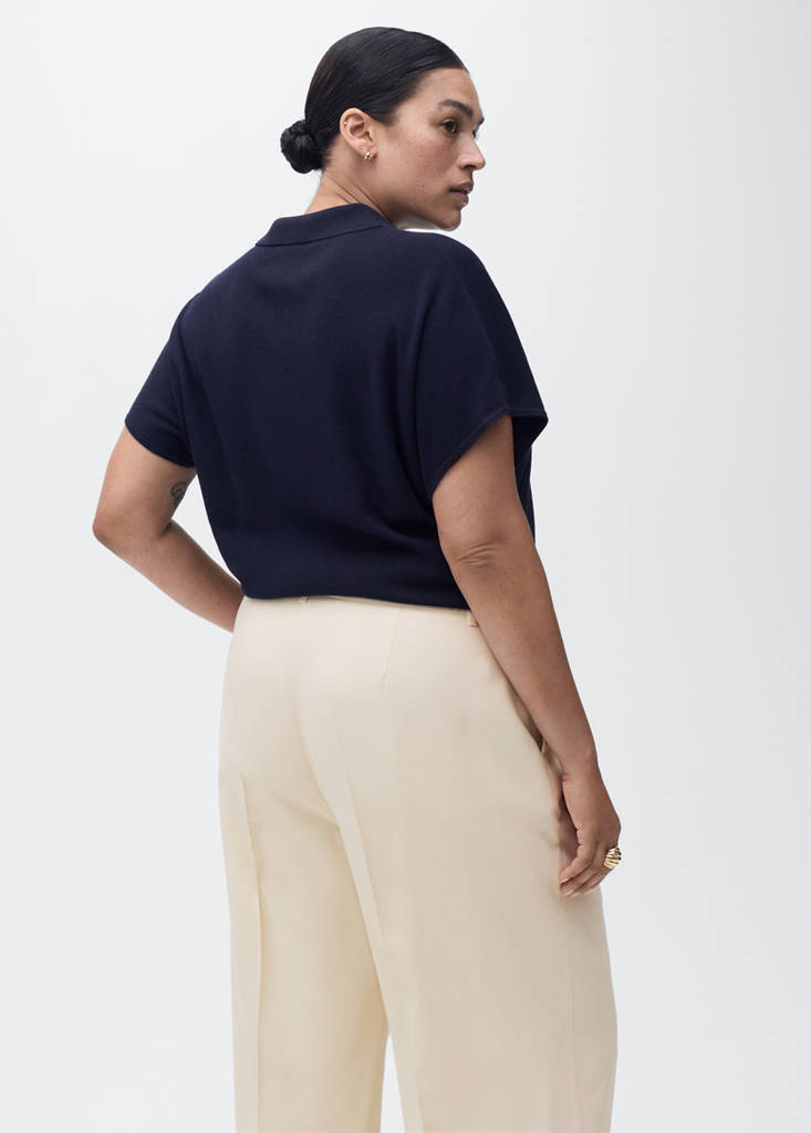 Straight mid-rise trousers — Ecru