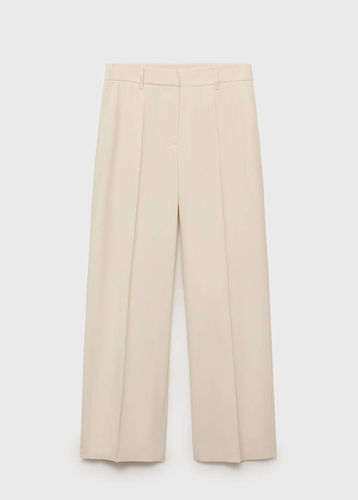 Straight mid-rise trousers — Ecru