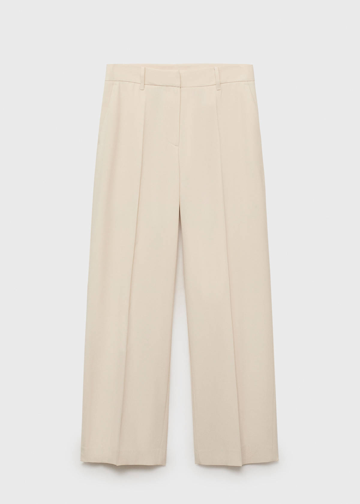 Straight mid-rise trousers — Ecru