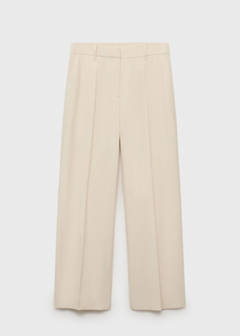 Straight mid-rise trousers — Ecru 9