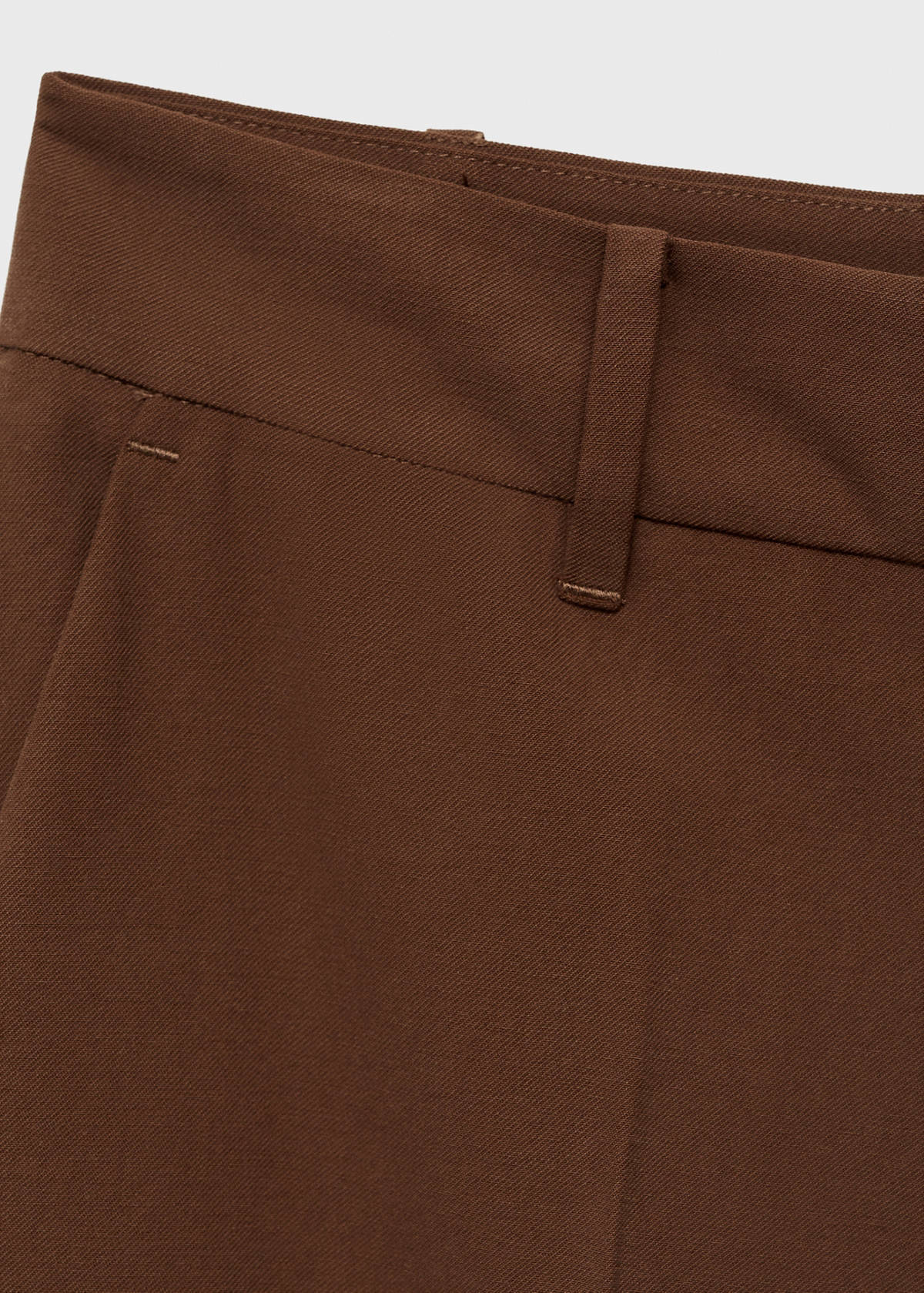 Straight mid-rise trousers — Brown