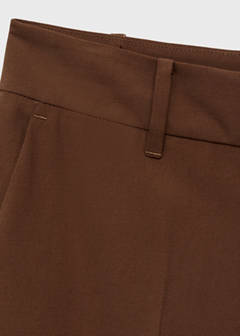 Straight mid-rise trousers — Brown 10