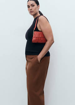 Straight mid-rise trousers — Brown 8