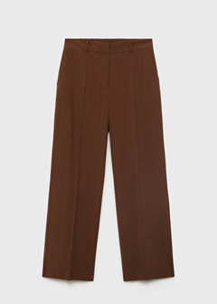 Straight mid-rise trousers — Brown 9