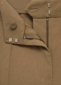 Straight mid-rise trousers — Khaki 9